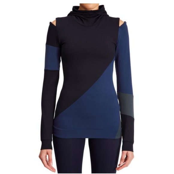 BOOM BOOM ATHLETICA Tops - BOOM BOOM ATHLETICA tri-colour shoulder hoodie NWT